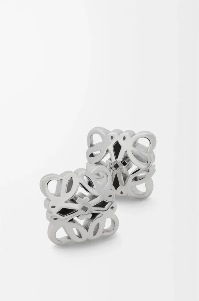 Boucles d&rsquo;oreilles Anagram Bombé en argent sterling Argent