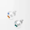 Boucles d&rsquo;oreilles Anagram Pebble en argent sterling et cristaux Argent/Vert