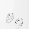 Boucles d&rsquo;oreilles créoles empilées en argent sterling Argent