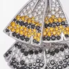 Boucles d&rsquo;oreilles Feather en argent sterling et cristaux Argent/Orange