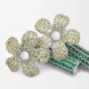 Boucles d&rsquo;oreilles Flor en argent sterling et cristaux Argent/Jaune