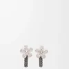 Boucles d&rsquo;oreilles Flor en argent sterling et cristaux Argent/Transparent