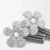 Boucles d&rsquo;oreilles Flor en argent sterling et cristaux Argent/Transparent
