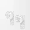 Boucles d&rsquo;oreilles Pebble en argent sterling et cristaux Argent/Blanc