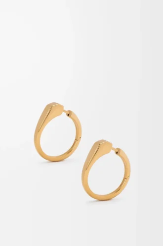 Boucles d&rsquo;oreilles étriers en argent sterling Or