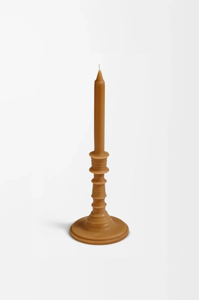Bougeoir en cire d&rsquo;abeille bronze Ambre