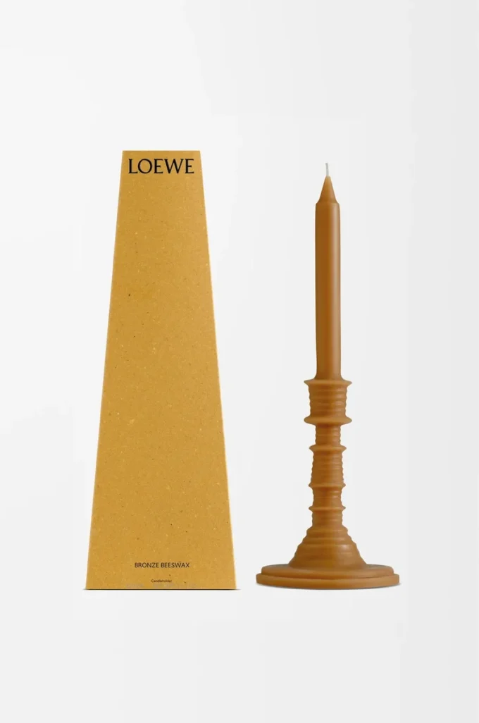 Bougeoir en cire d&rsquo;abeille bronze Ambre