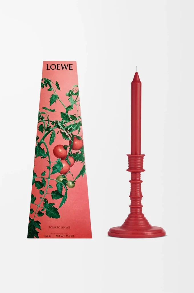 Bougeoir en cire Tomato Leaves Rouge