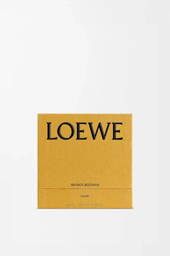Bougie moyenne en cire d&rsquo;abeille bronze ambrée