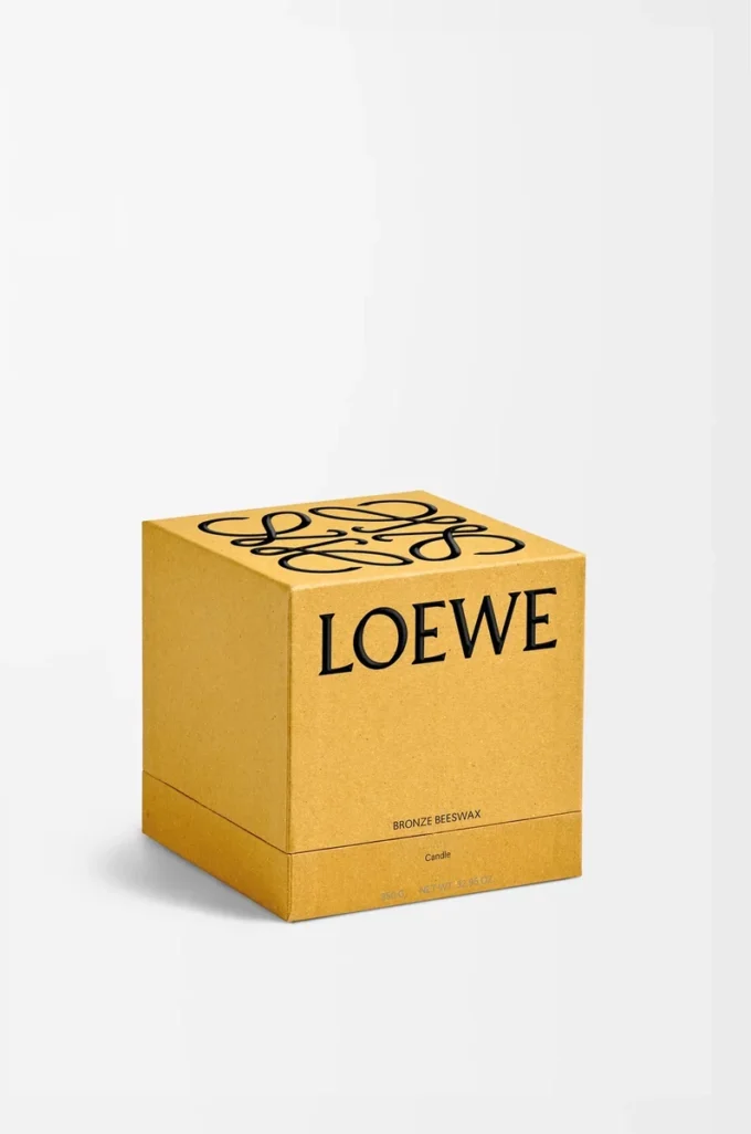 Bougie moyenne en cire d&rsquo;abeille bronze ambrée