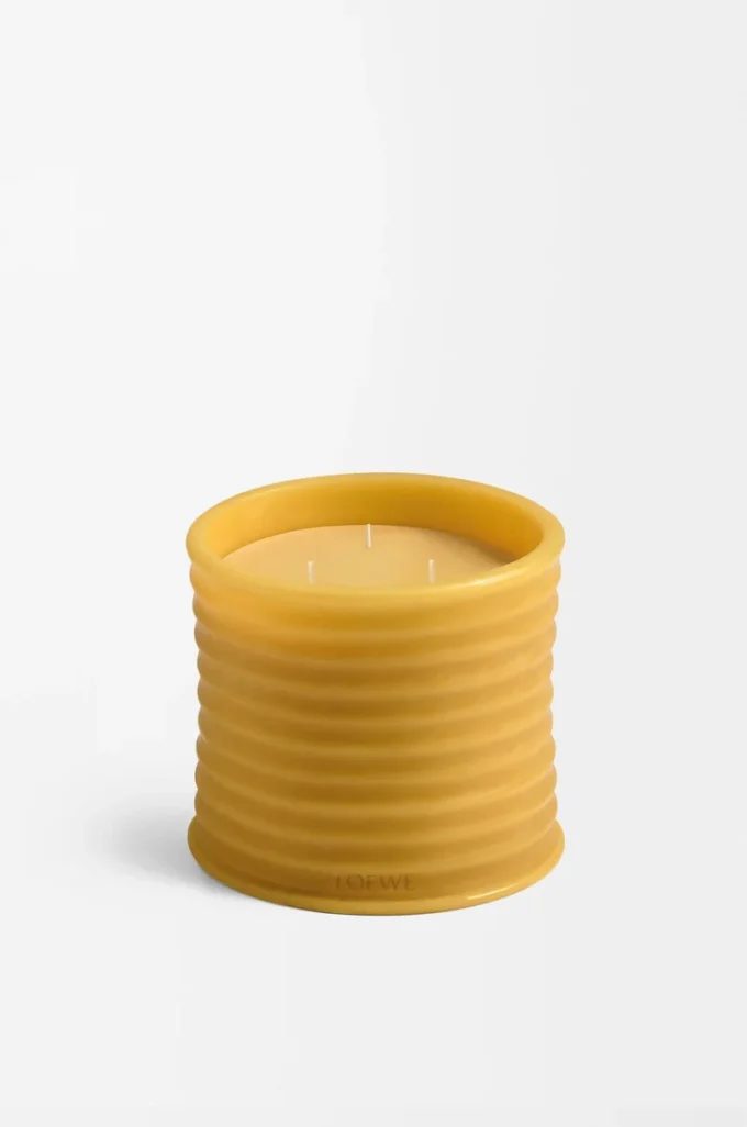 Bougie moyenne en cire d&rsquo;abeille jaune