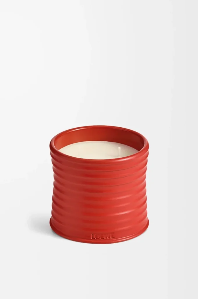 Bougie moyenne Feuilles de tomate Rouge