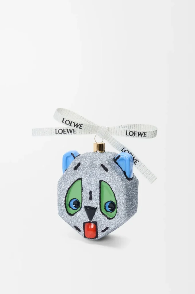 Boule de Noël Futurist Cat en verre soufflé Blanc
