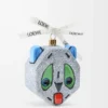 Boule de Noël Futurist Cat en verre soufflé Blanc