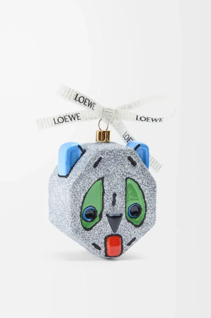 Boule de Noël Futurist Cat en verre soufflé Blanc