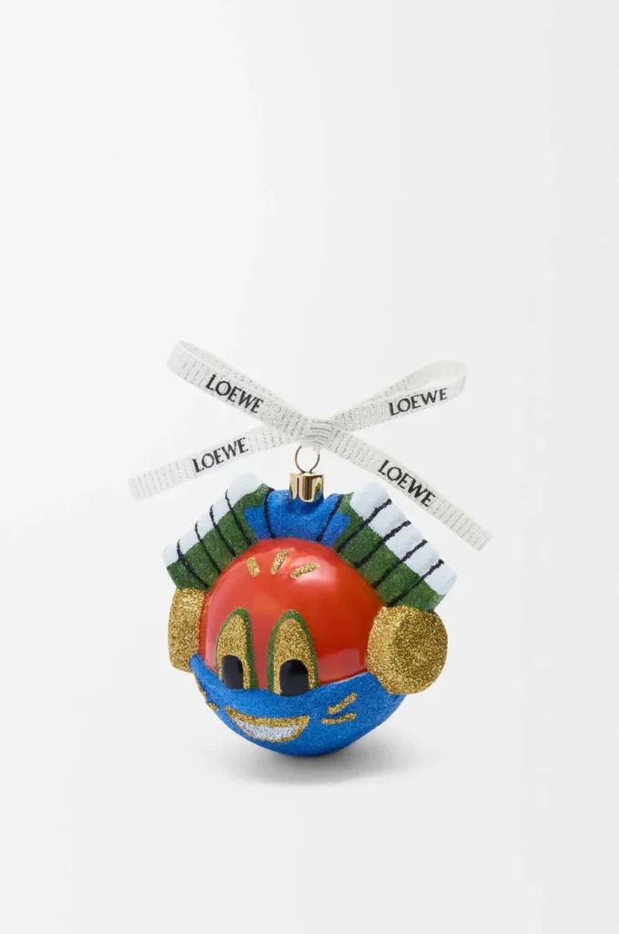 Boule de Noël Knight Cat en verre soufflé Rouge/Bleu