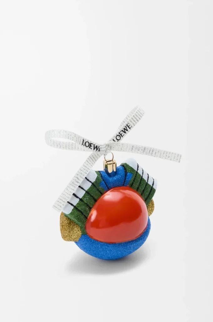 Boule de Noël Knight Cat en verre soufflé Rouge/Bleu