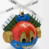 Boule de Noël Knight Cat en verre soufflé Rouge/Bleu