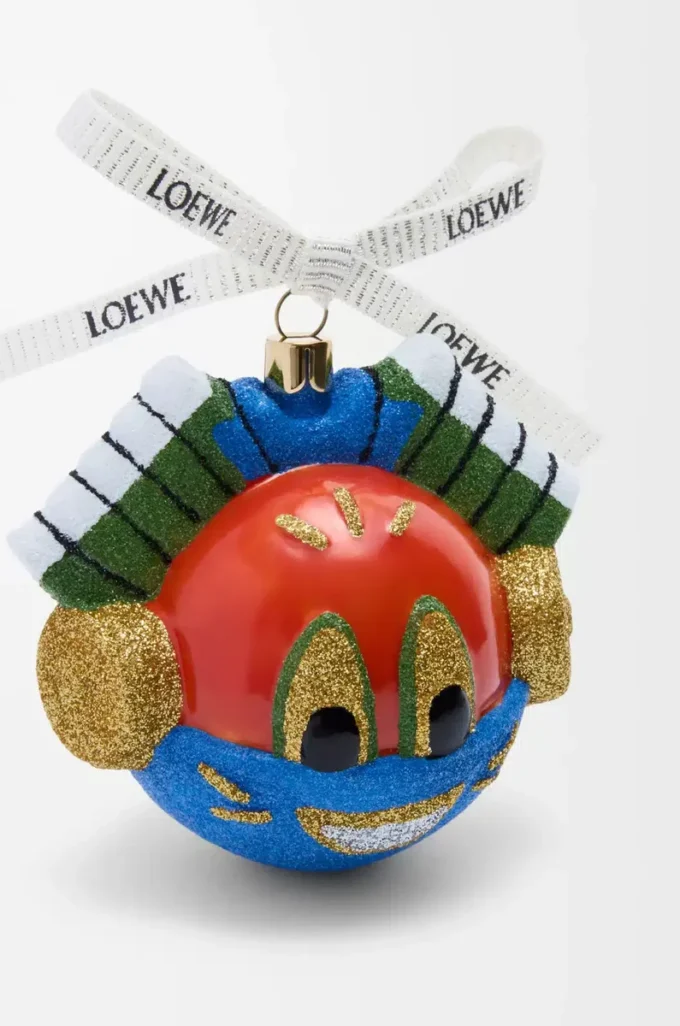 Boule de Noël Knight Cat en verre soufflé Rouge/Bleu