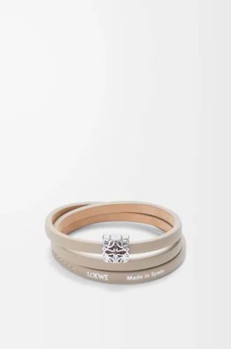 Bracelet Anagram Bombé torsadé en cuir de veau Corda