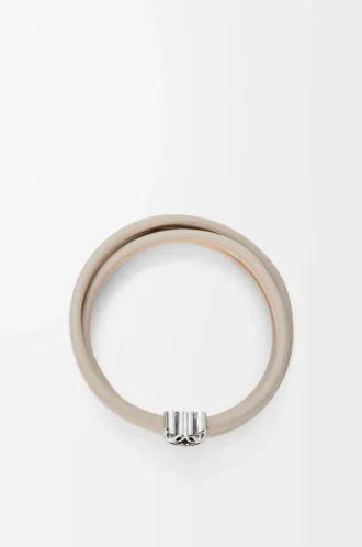 Bracelet Anagram Bombé torsadé en cuir de veau Corda