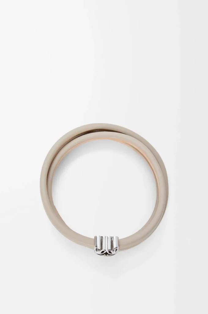Bracelet Anagram Bombé torsadé en cuir de veau Corda