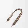 Bracelet Anagram en jacquard et cuir de veau Dark Cigar