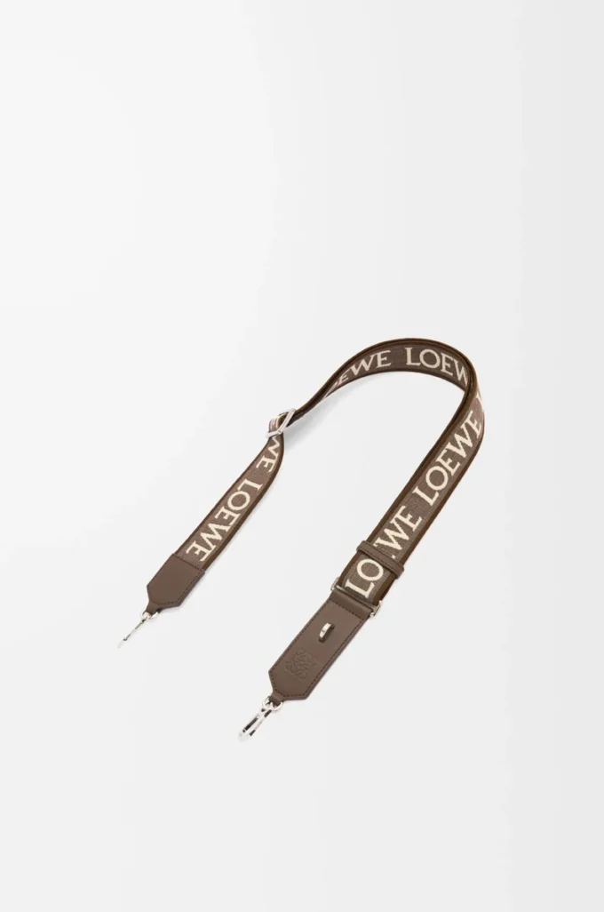 Bracelet Anagram en jacquard et cuir de veau Dark Cigar