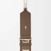 Bracelet Anagram en jacquard et cuir de veau Dark Cigar