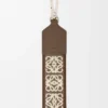 Bracelet Anagram en jacquard et cuir de veau Dark Cigar