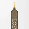 Bracelet Anagram en jacquard et cuir de veau Dark Khaki