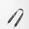 Bracelet Anagram en jacquard et cuir de veau noir