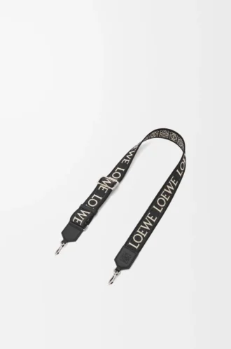Bracelet Anagram en jacquard et cuir de veau noir