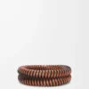 Bracelet entrelacé en cuir de veau classique Tan
