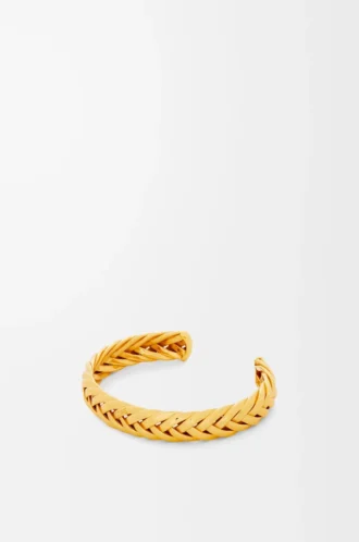 Bracelet fin tressé en argent sterling doré