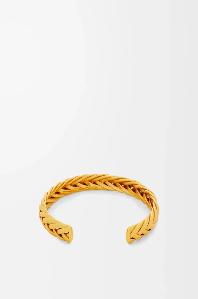 Bracelet fin tressé en argent sterling doré