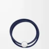 Bracelet Pebble en cuir de veau bleu abysse