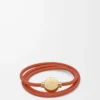 Bracelet Pebble en cuir de veau orange/doré