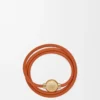 Bracelet Pebble en cuir de veau orange/doré