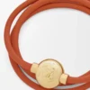 Bracelet Pebble en cuir de veau orange/doré