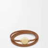 Bracelet Pebble en cuir de veau Warm Desert/Gold