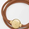 Bracelet Pebble en cuir de veau Warm Desert/Gold