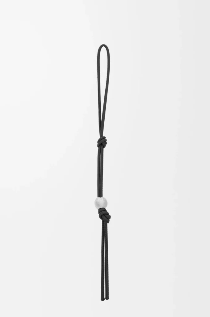 Bracelet personnalisable en cuir de veau classique noir/palladium
