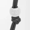 Bracelet personnalisable en cuir de veau classique noir/palladium