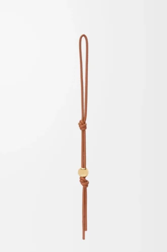 Bracelet personnalisable en cuir de veau classique Tan/Gold