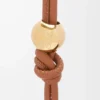 Bracelet personnalisable en cuir de veau classique Tan/Gold Bracelet personnalisable en cuir de veau classique Tan/Gold