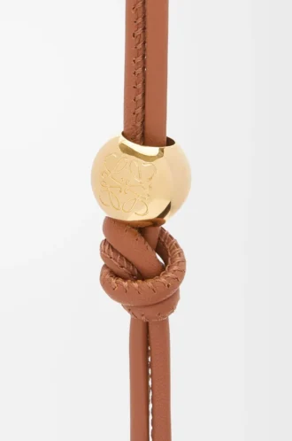Bracelet personnalisable en cuir de veau classique Tan/Gold