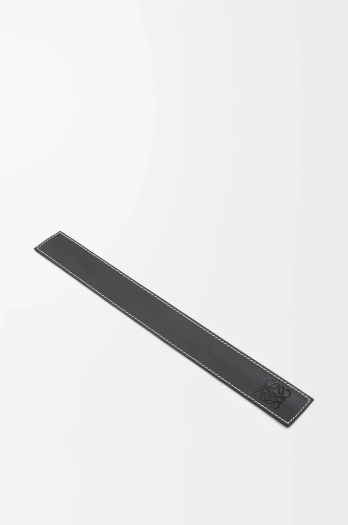 Bracelet slap en cuir de veau noir