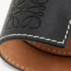 Bracelet slap en cuir de veau noir