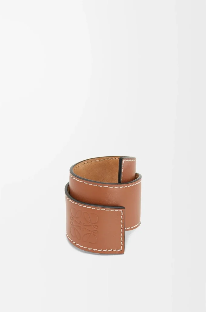 Bracelet Slap en cuir de veau Tan